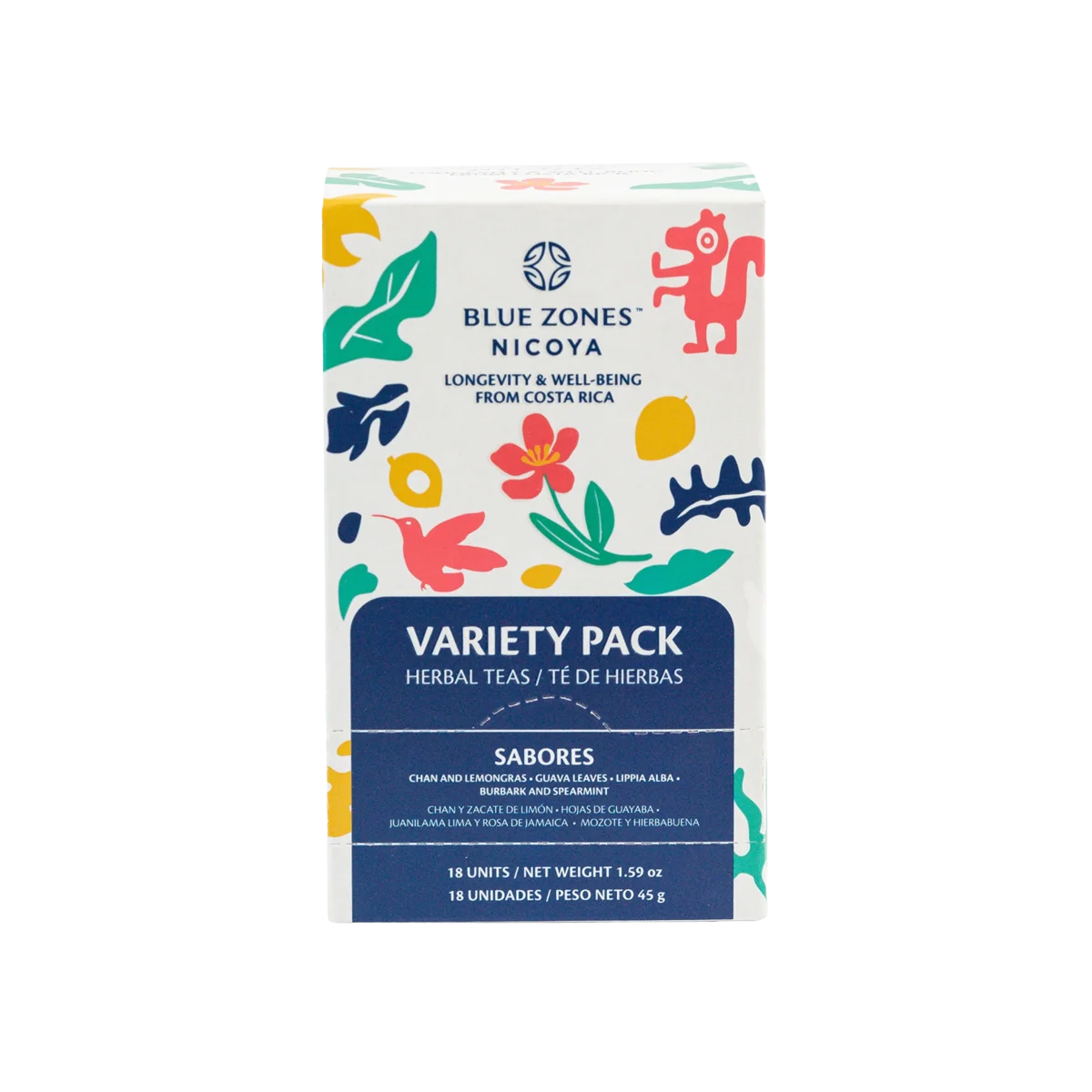 Blue Zones Nicoya herbal teas variety pack